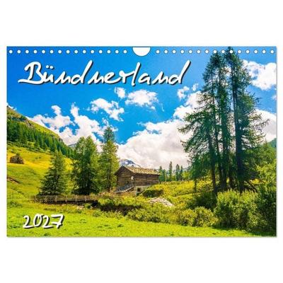 Bündnerland (Wandkalender 2027 DIN A4 quer), CALVENDO Monatskalender