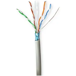 Nedis Netzwerk-Kabel Rollen CAT6 Litzenleitung F/UTP CCA 50.0 m Innenbereich Rund PV (F/UTP, CAT6, 50 m), Netzwerkkabel