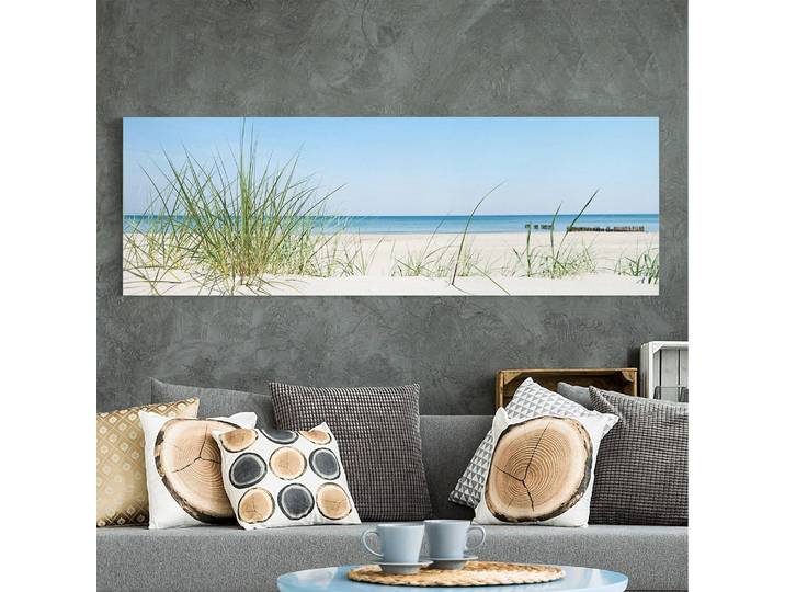 Bild Ostseeküste I Webstoff Multicolor 90 x 30cm