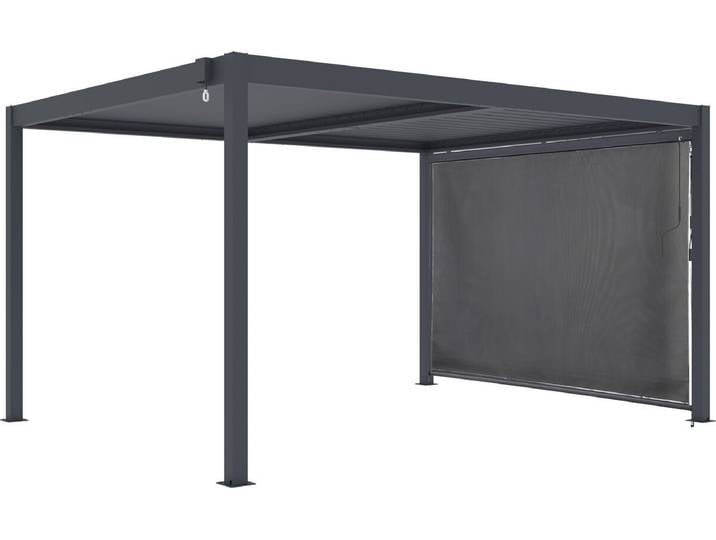 Pergola bioclimatique avec store en aluminium Windsor - 3 x 4 m - Gris