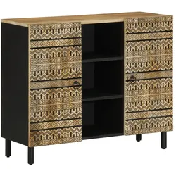 vidaXL, Kommode + Sideboard, Sideboard Kommode Anrichte Beistellschrank Schrank Raues Mangoholz (33.50 x 33.50 x 75 cm)