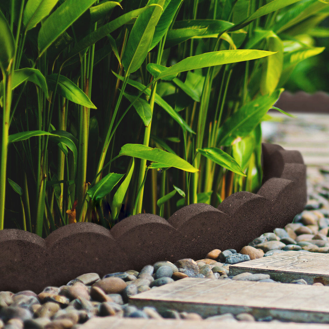 ClassicLiving SCALLOP BORDERS 9 cm H x 120 cm W Lawn Edging Fencing Brown 9cm H X 5cm D