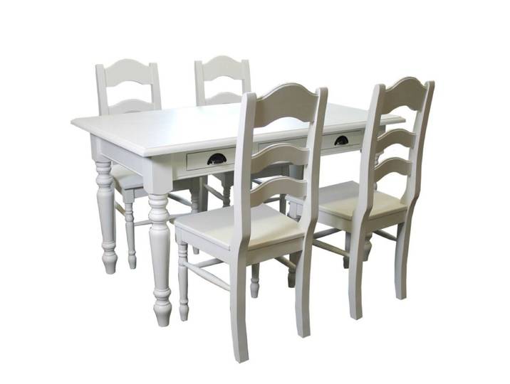 Landhausstil Essgruppe weiß 140 cm