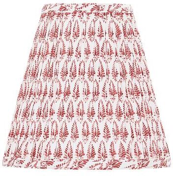 Isla Block Print Pleated Buffet Shade - Paprika - Ballard Designs