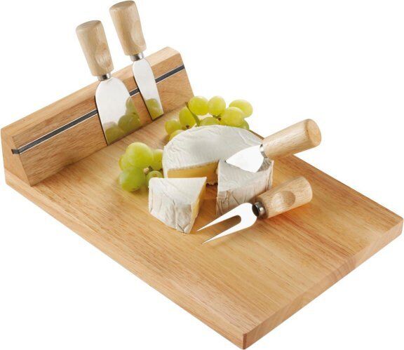 Set tagliere formaggi arlo   legno di gomma   4 pz Personalizzate o neutre IMPRESSION