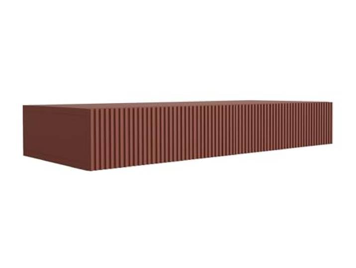 3xE Living Schminktisch hängend 100 cm, 2 Schubladen, Rillenfront, Ziegel, 100 x 40 x 16 cm