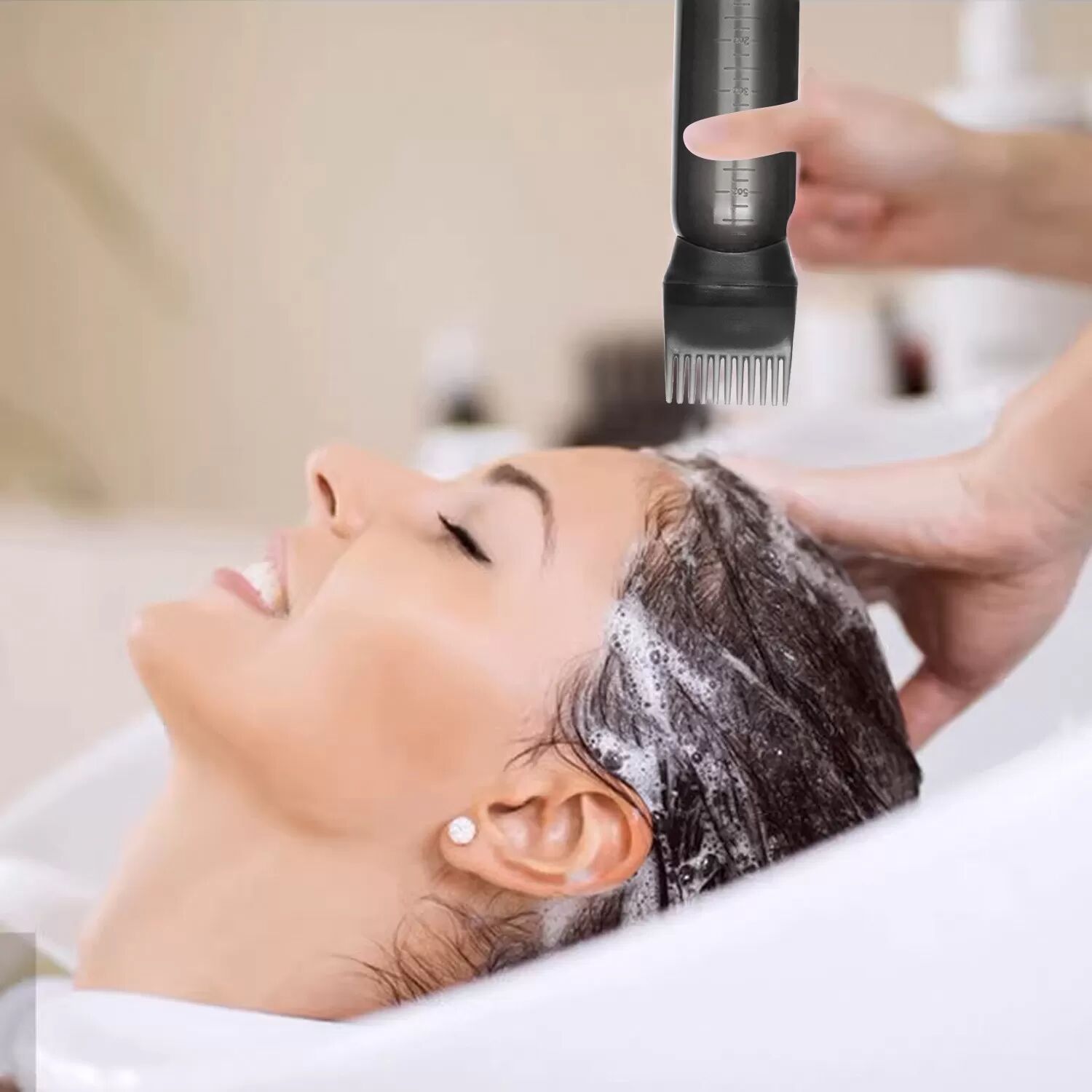 INF Applikatorflasche für Haarfärbemittel / Haarfärbekamm 2er-Pack