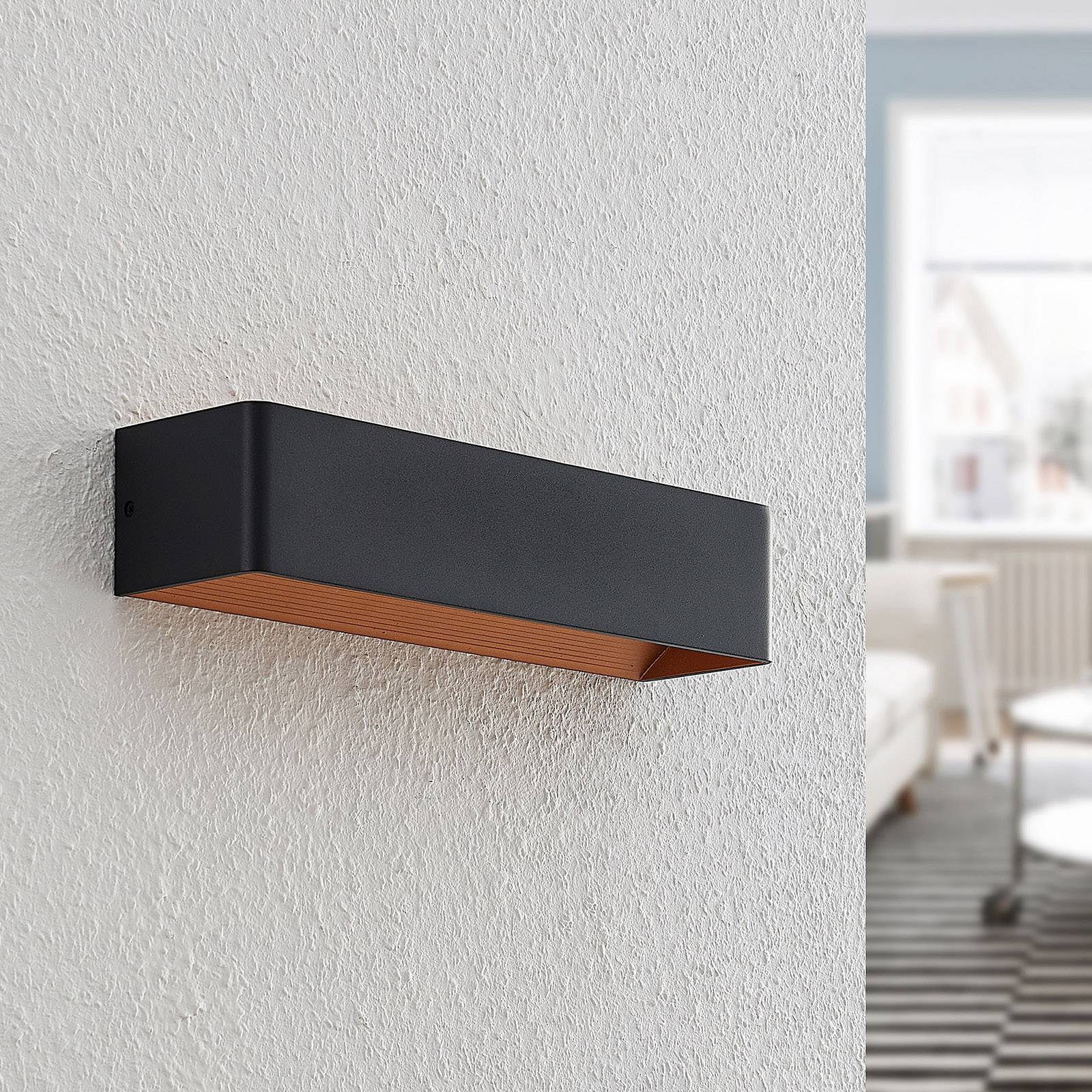Wandleuchte Karam Arcchio, dimmbar, schwarz, für Wohn- / Esszimmer, Aluminium, Modern