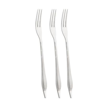 Brotzeitgabel MULEX "Mini-Besteck, Gabel Set, satiniert", silber (silberfarben), 3 Stk., Edelstahl, Essgabeln, innovatives Produkt für Fingerfood und Tapas