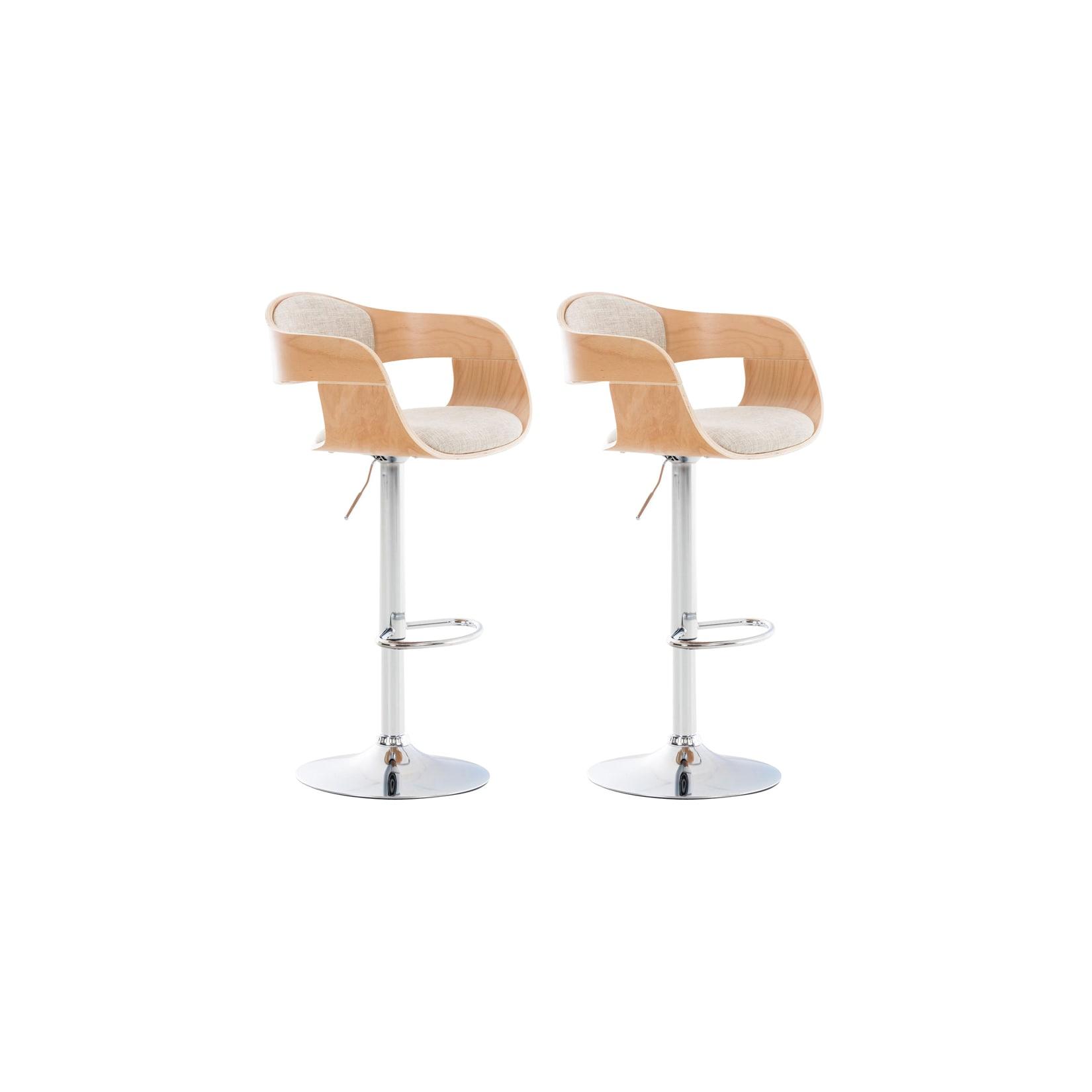 CLP 2er Set Barhocker Kingston C Stoff - Farbe: natur/creme