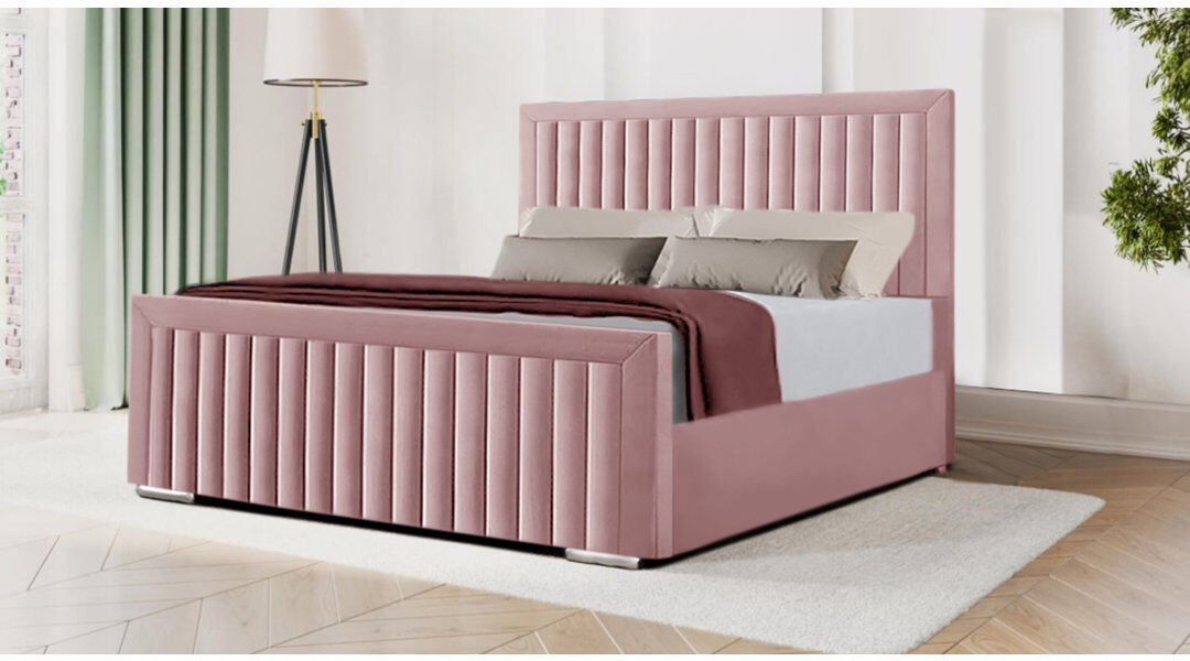 Ebern Designs Miyon Upholstered Bed Pink Double (4'6)