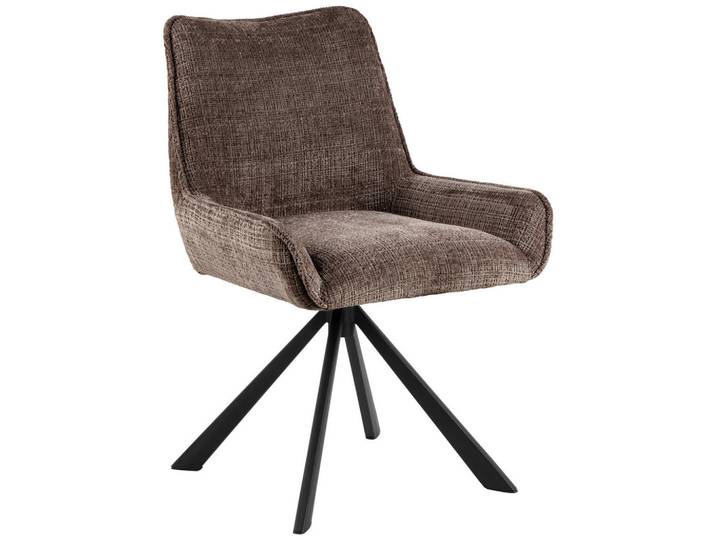 P & B Stuhl, Braun, Metall, A-Form, 59x81x56 cm, Sitzfläche 360° drehbar, Esszimmer, Stühle, Polsterstühle