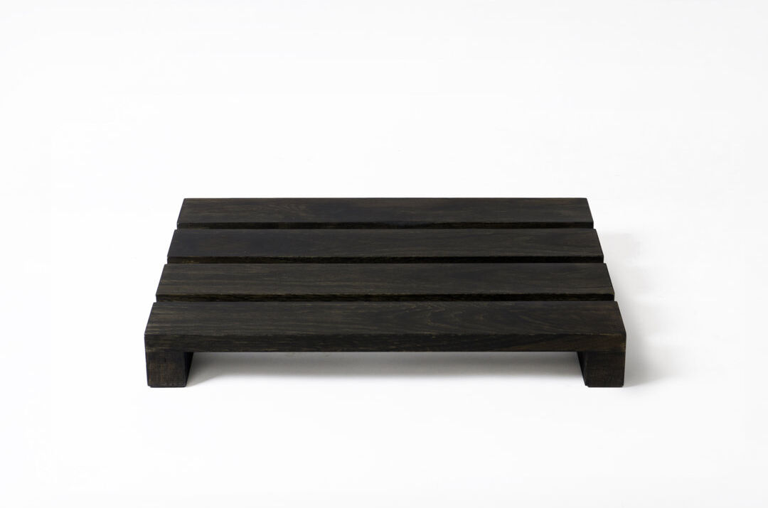 Ebern Designs Belinda Solid Wood Shower mat Dark Oak 50cm W