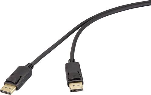 Renkforce DisplayPort Anschlusskabel DisplayPort Stecker, DisplayPort Stecker 2.00m Schwarz RF-6830474 4K UHD DisplayPort-Kabel