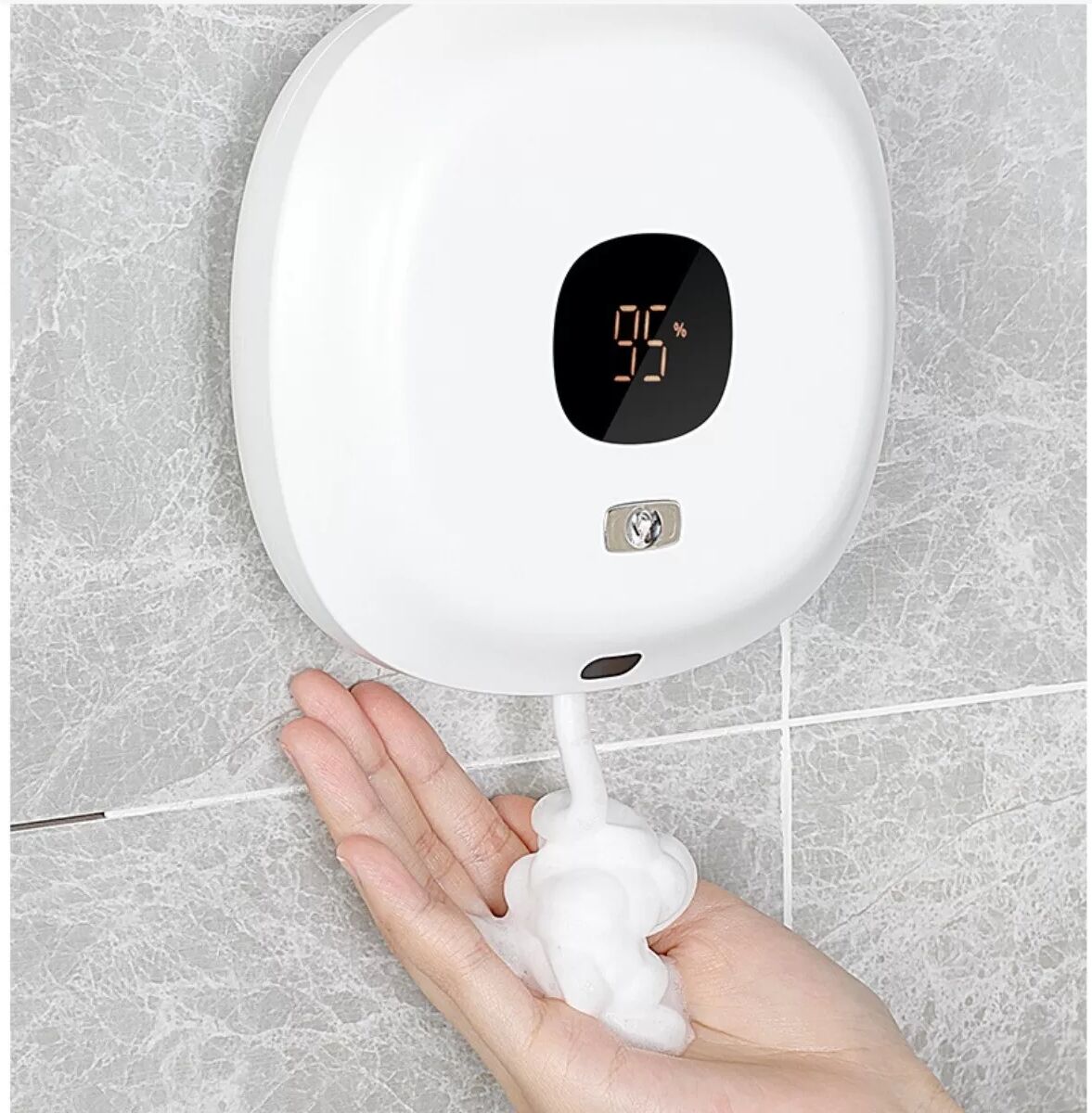 INF Wandmontierter automatischer Schaumseifenspender - Berührungsloser Infrarotsensor, ideal für Zuhause & Hotel Weiß