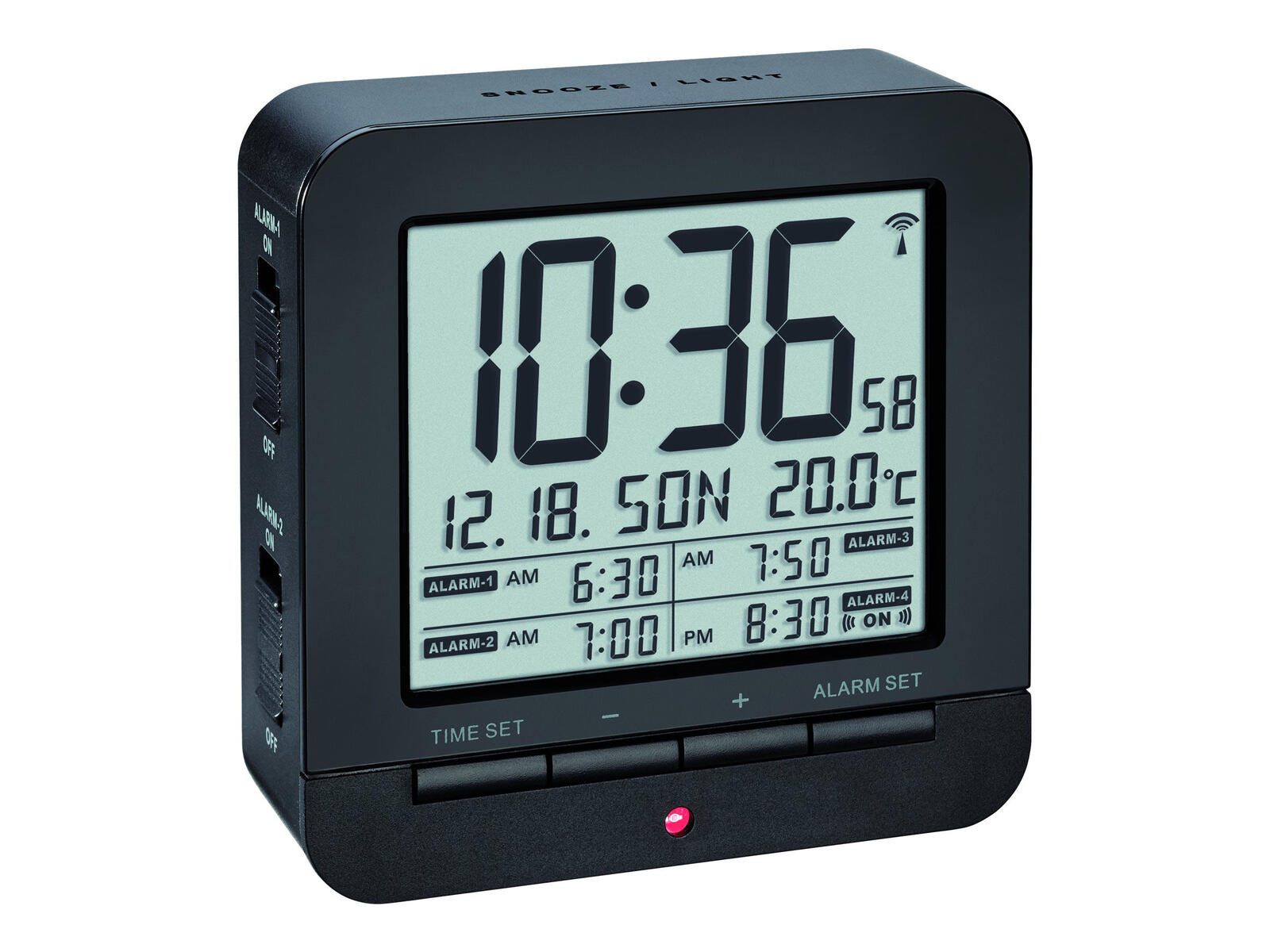 TFA® digitaler Funkwecker 60.2536.01 schwarz/silber