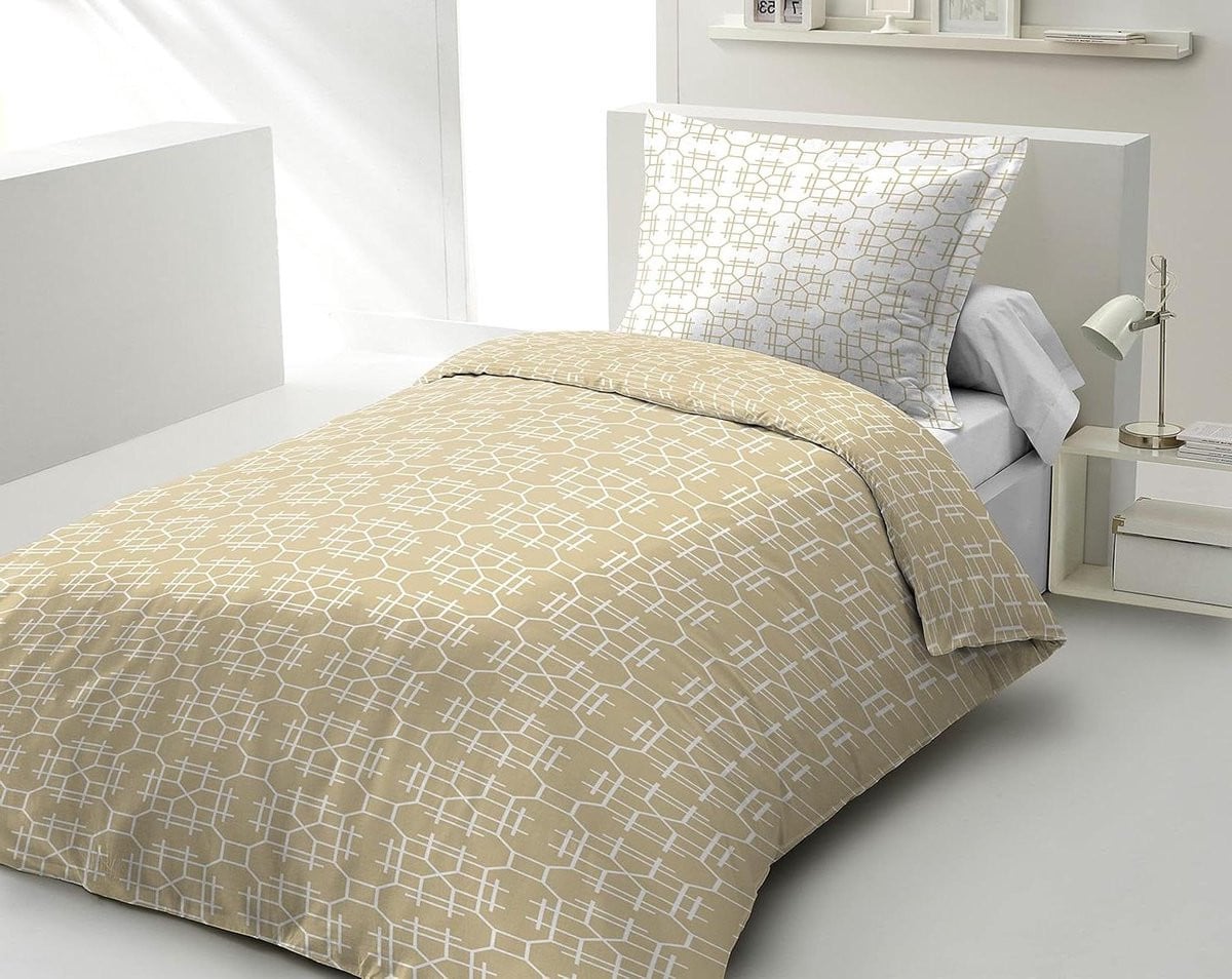 Dekbedovertrek set 1-persoons 100% katoen - Oker - 140x200 cm