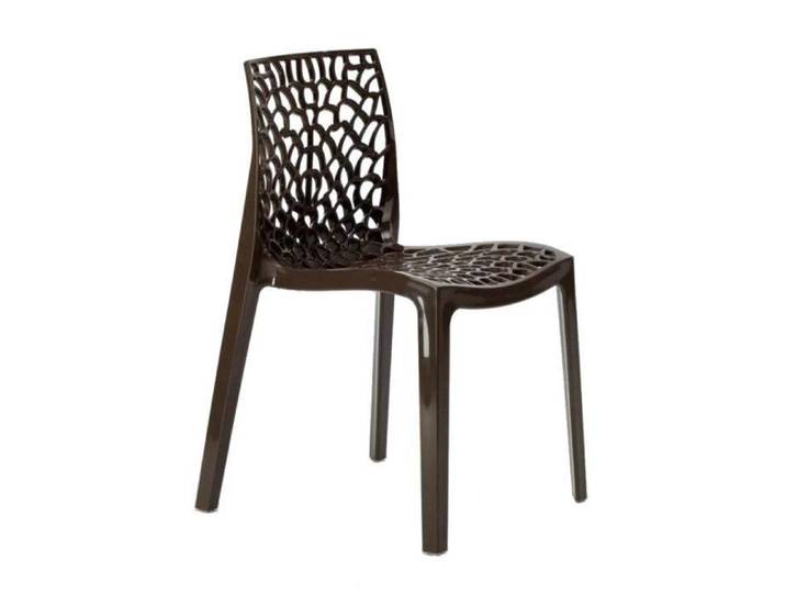 Chaise Polypropylène Design Nid d'Abeille de Jardin Bistrot Gruvyer Grand Soleil - Marron