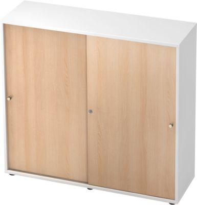 Schiebetürenschrank TOPAS LINE, 3 OH, weiß/Eiche