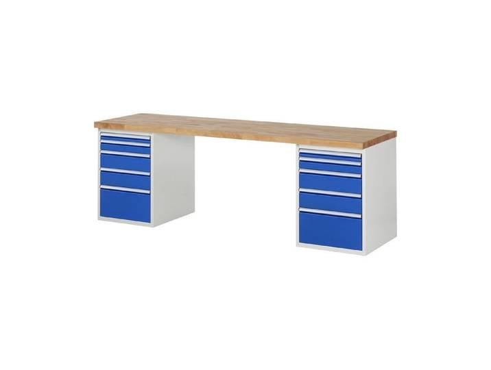RAU Werkbank Rau Werkbank Modell 7511 mit 10 Schubladen BxTxH 2500x700x840mm