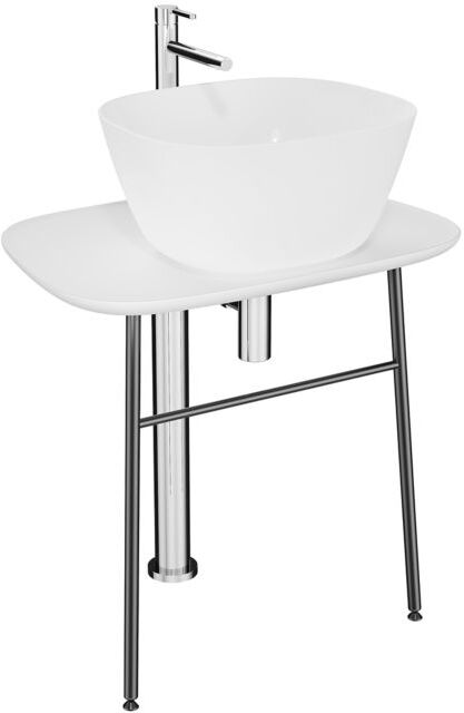 VitrA Plural Waschtisch-Unterbau 64050 68,5 x 49 x 74 cm, flach, freistehend, Platte edelweiß