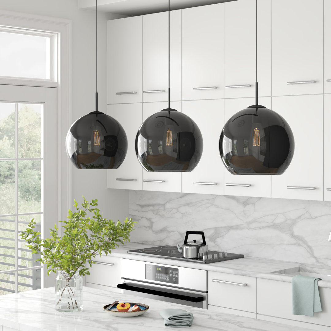 Mercury Estinville 3-Light Cluster Chandelier Matte Black 241cm H X 30cm W X 146cm D