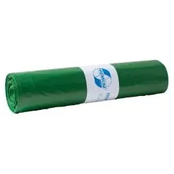 DEISS Müllsack 70 l grün Typ 60 (35μ), 575 x 1000 mm , LDPE ( 1 Rolle = 25 Stück...