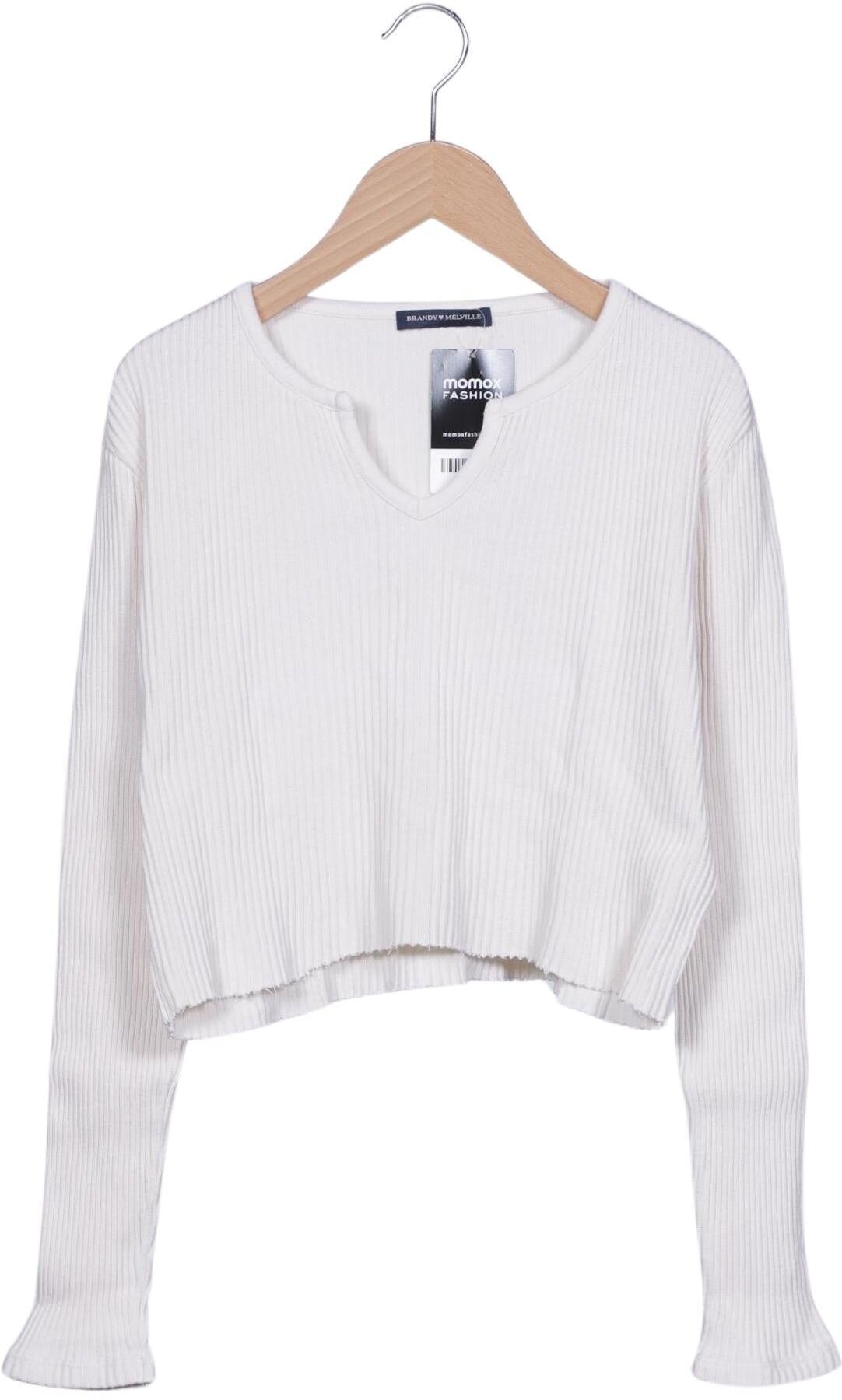 Brandy Melville Damen Langarmshirt, Cremeweiß, Gr. L, Baumwolle - Second Hand