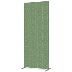 SHOWDOWN Displays Showdown Textil Raumteiler Deko - 85-200 Hexagon - Grün - Aluminiumrahmen - Schwarz