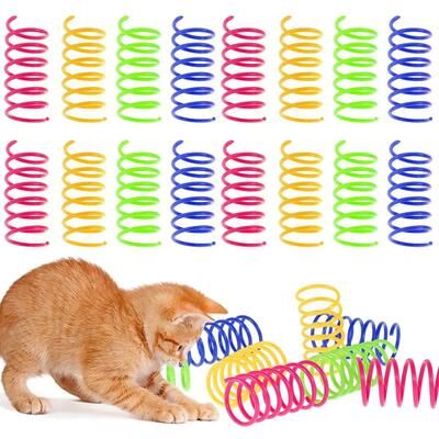 Inspire Select Colorful Cat Spring Toy Set Interactive Plastic Coil Springs For Cats & Kittens random Color 144 Pcs