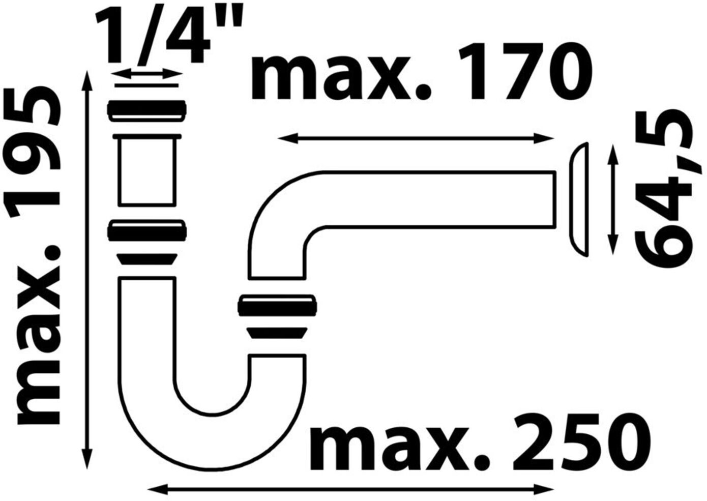 KIRCHHOFF Röhrensiphon, 1 1/4" x 32 mm (98801110)