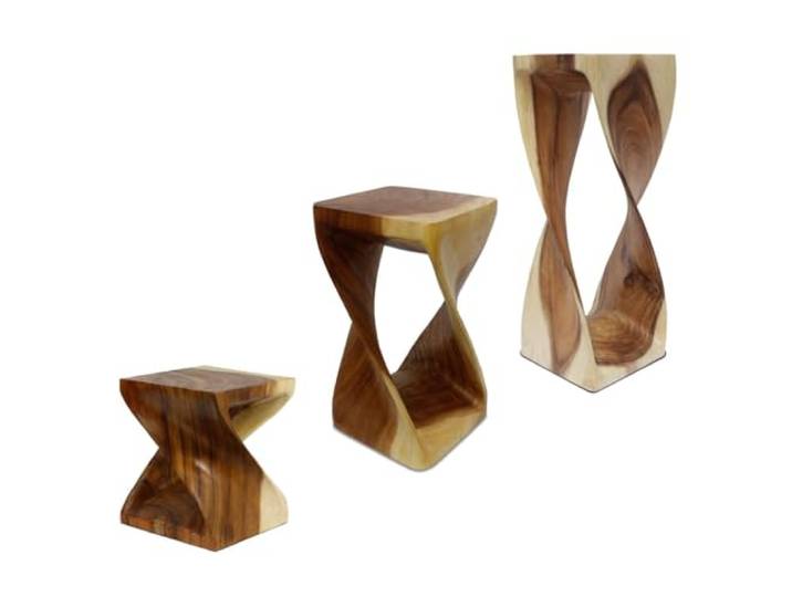 Ständer Säule Gedreht Hocker Tisch Beistelltisch Nachttisch Holz 52cm Natur