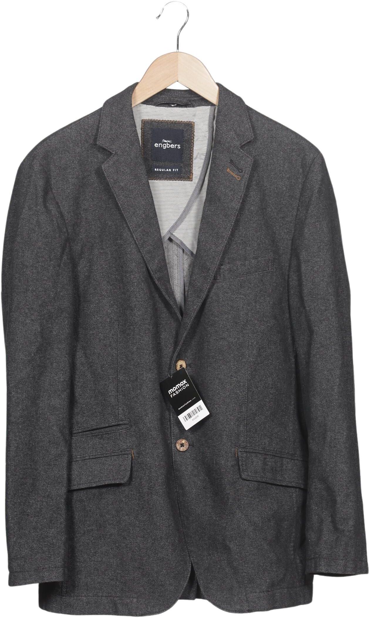 engbers Herren Sakko, Grau, Gr. EU 50, Baumwolle / Synthetik - Second Hand