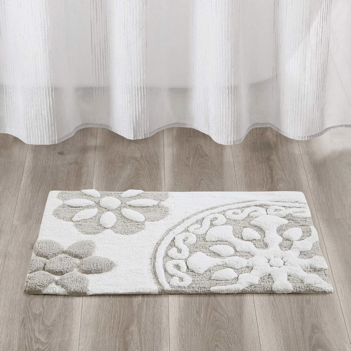 Chic Badmat met Locket Patroon - Ultra Zacht en Antislip - Taupe - 50,8 x 76,2 cm