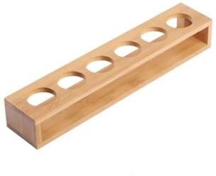 Uplift Treasures Bamboo Shot Glass Holder Tray With 6 Slots wood straight
