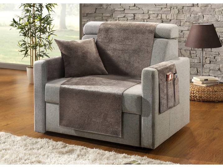 Wohnaccessoires mit Anti-Rutsch-Beschichtung, Taupe, Größe 842 (Couchschoner, 110x140 cm)