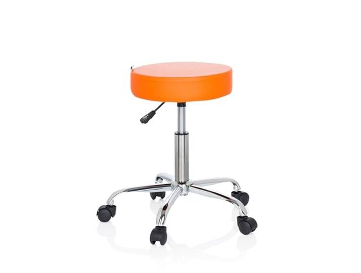 hjh OFFICE 729412 Bürohocker Operator II Kunstleder Orange Hocker höhenverstellbar mit Rollen