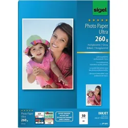 Sigel InkJet-Ultra-Photo-Papier A4 260g superweiß hochglänzend