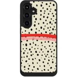 Nivocase Handyhülle für Samsung Galaxy S25+ Hülle NIVOpure Case Schwarz Kunst Punkte Streifen (Samsung Galaxy S25+), Smartphone Hülle, Schwarz