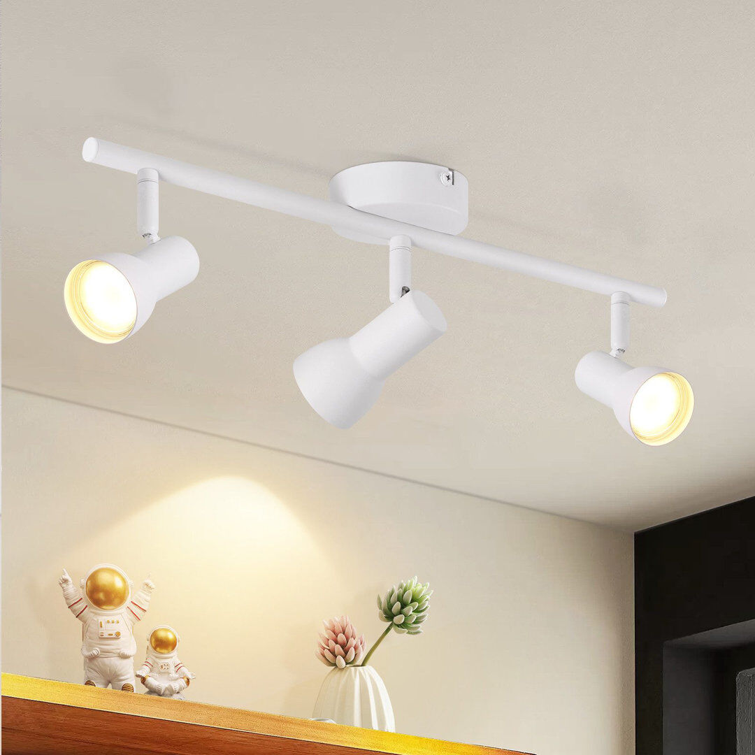 Metro Ceiling spotlight 3-flame ceiling lamp hallway - ceiling light modern design interior spotlight GU10 ceiling spots metal 350° swivel spots for bedroom White 15cm H X 42cm W X 8cm D