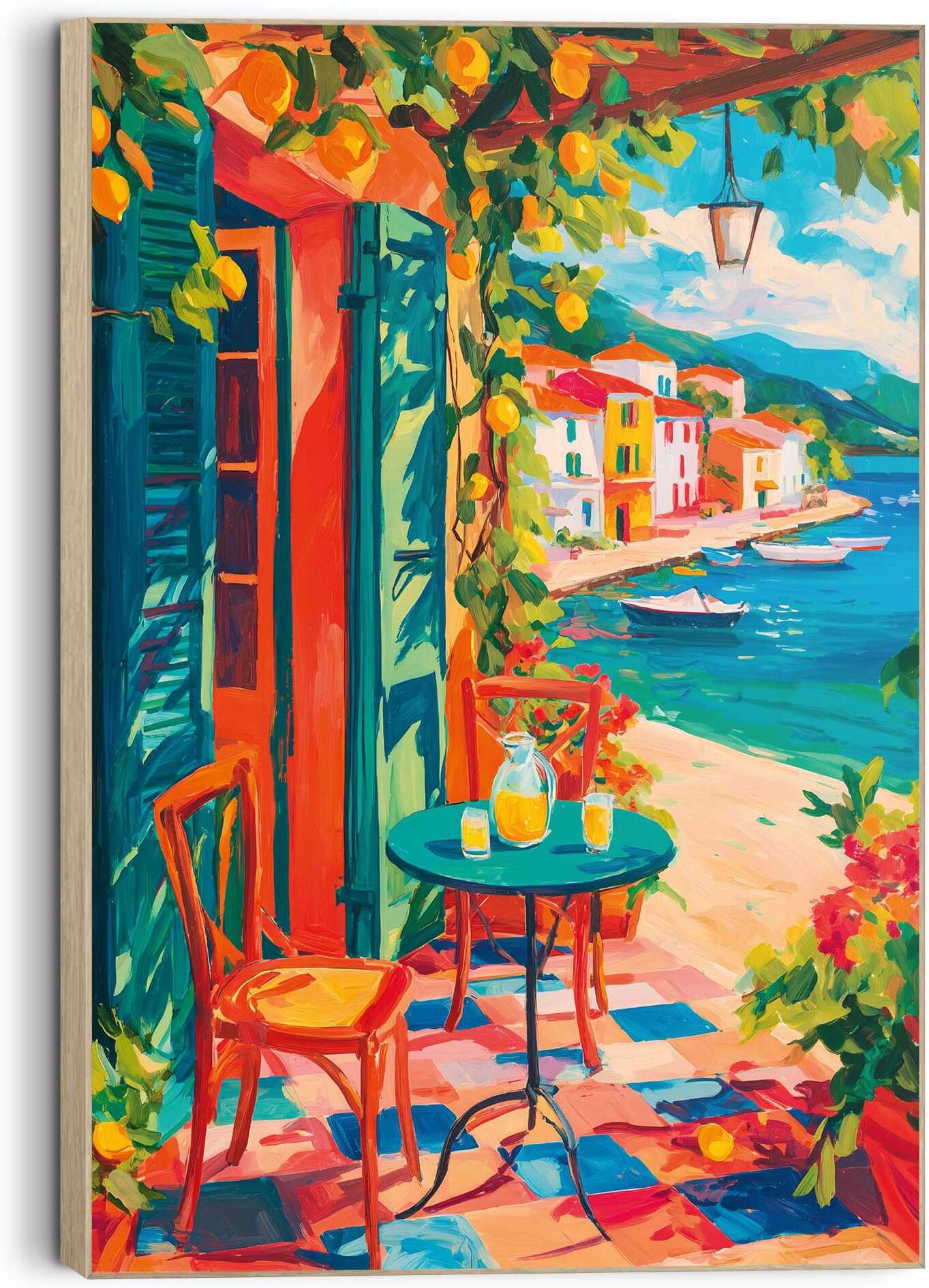 Städte 1 Stk. tlg. Wohnzimmer - Mehrfarbig - MDF - Städte und Länder - 90x60 cm