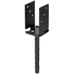 Gah U-Pfostenträger 71x110x200x70xmm verzinkt,schwarz ku.-besch.z.Bet.