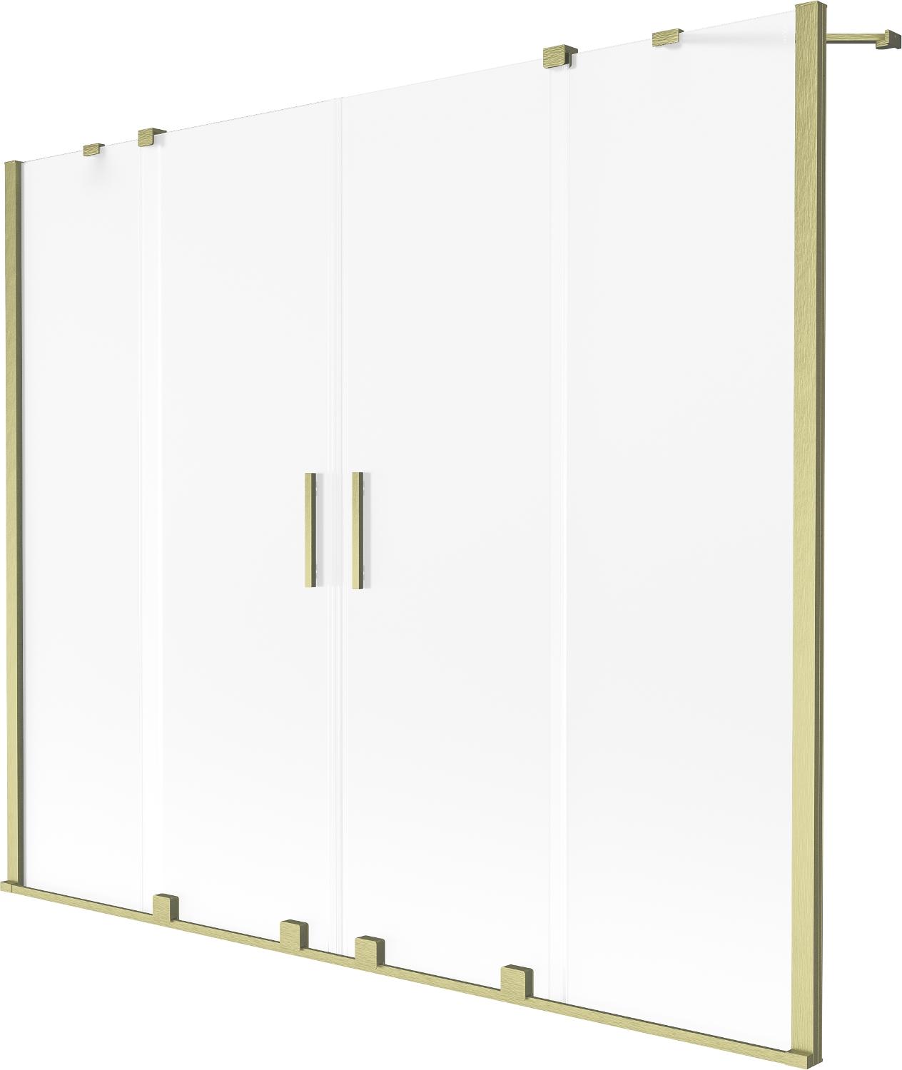 Mexen Velar Duo 2-flügelige Schiebewand für Badewanne 190 x 150 cm, Frost, gebürstetes Gold - 896-190-000-32-55