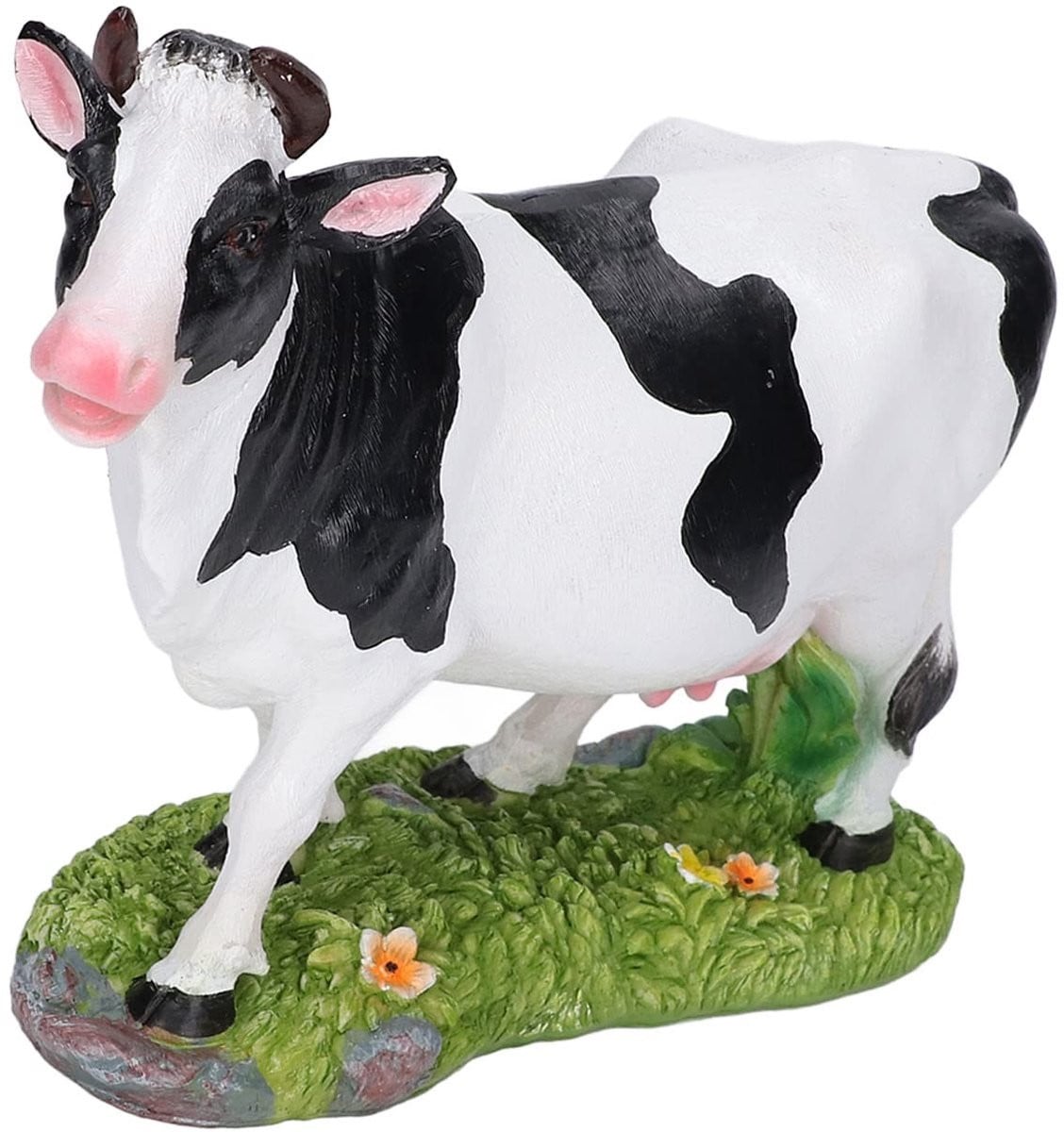 Dailygoods Miniatuur Koe Standbeeld van Synthetische Hars voor Decoratie
