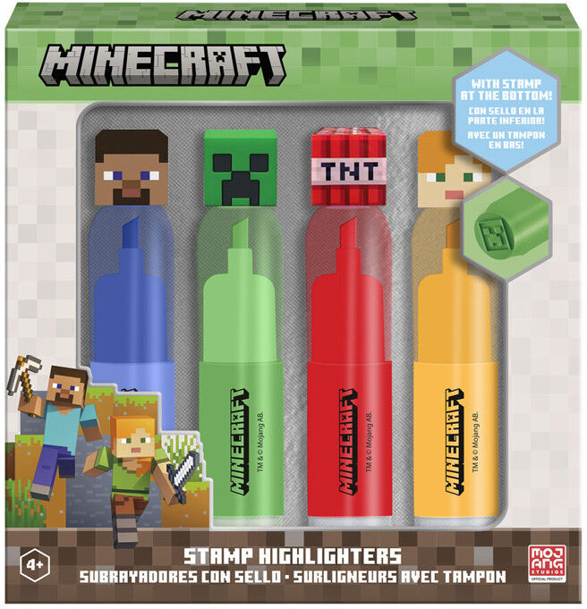Kids Euroswan Pack 4 surligneurs Minecraft avec tampons