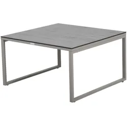 Brafab Beistelltisch TALANCE 79x79 cm, Aluminium Khaki / HPL Holzoptik Grau - Abverkauf