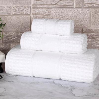 Superior Napa Zero Twist Cotton Waffle 3 Piece Bathroom Towel Set
