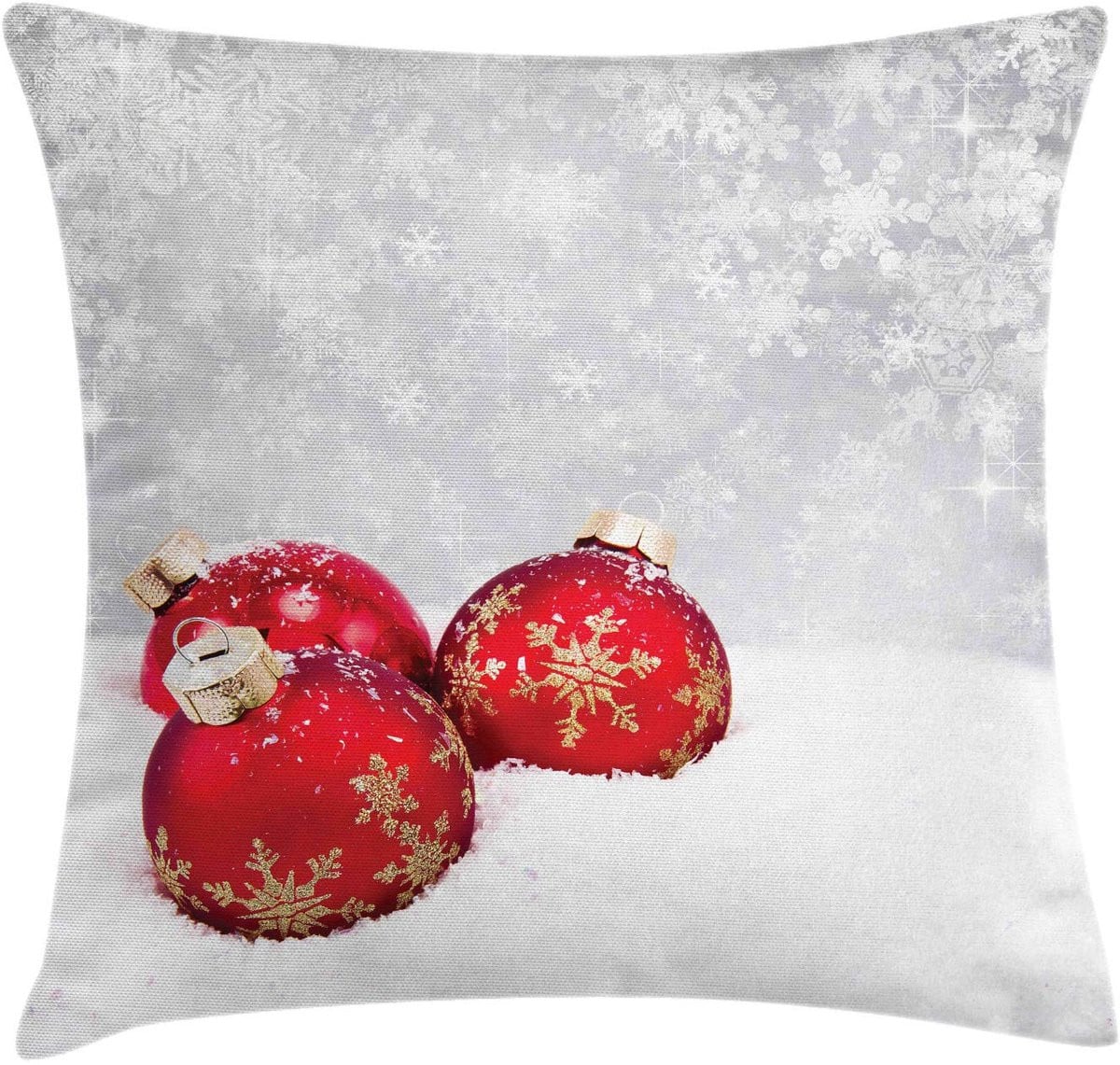 ABAKUHAUS Kussenhoes Kerst - Tweezijdig bedrukt - Wit/Rood - 50 x 50 cm