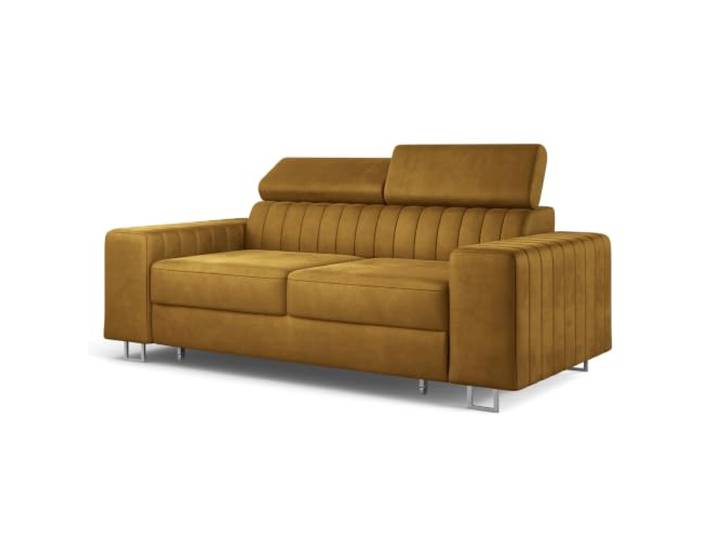 Masseno Sofa Solan mit Schlaffunktion, Sofa mit Bettkasten, Wohnzimmersofa, Couch, Soffa, Bettsofa, Couchgarnitur- Gelb, Monolith 48
