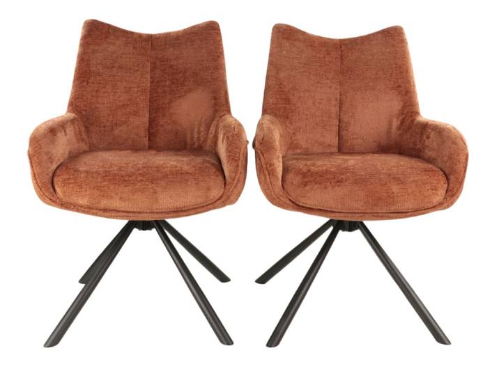 Paire de Fauteuil tournant KALI Terracotta